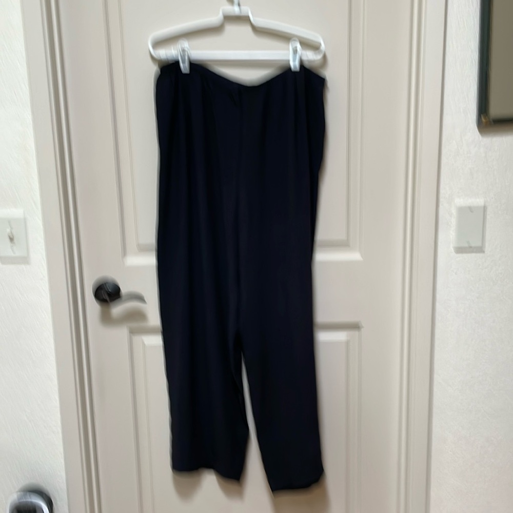 EILEEN FISHER, black silk pants
